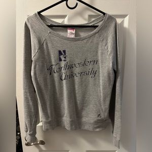 Northwestern University Grey Gray Purple Sweatshirt size Medium